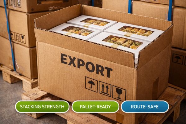 Crush-resistant export cartons for shipping premium Turkish baklava worldwide